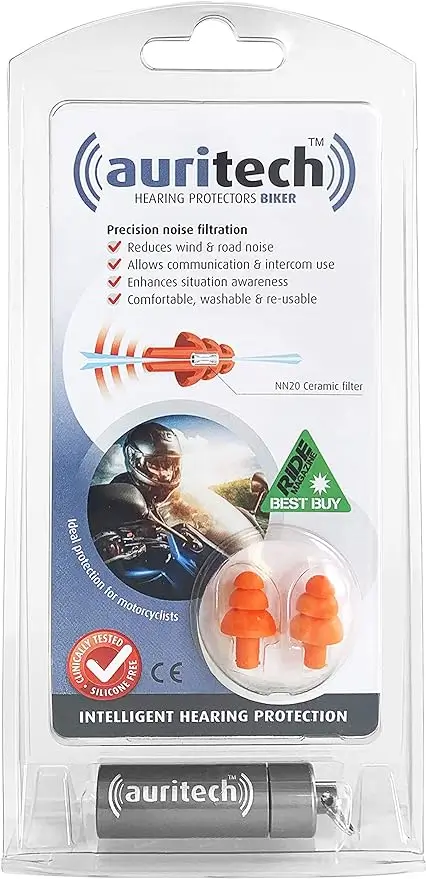 Auritech Biker Ear plugs - Intelligent Hearing Protection for Motorcyclists