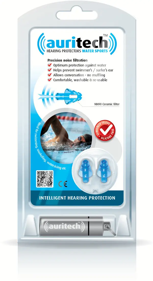 Auritech water sports ear plugs - Intelligent Hearing Protection for Swimming and other Water Sports